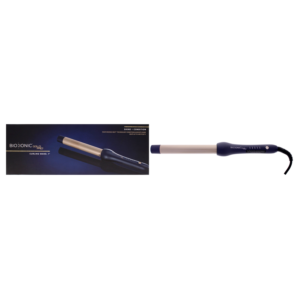 Gold Pro Styling Wand by Bio Ionic for Women 1 Inch Curling Iron